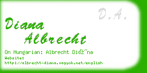 diana albrecht business card